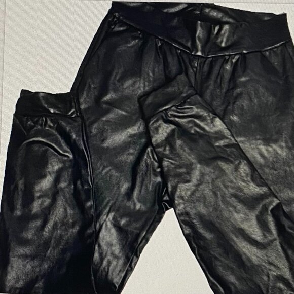COMMANDO LADIES BLACK FAUX LEATHER JOGGERS - Picture 5 of 7